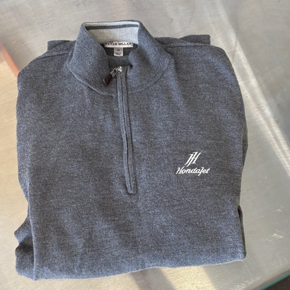Peter MillarCharcoal Zip-Up SweaterMedium